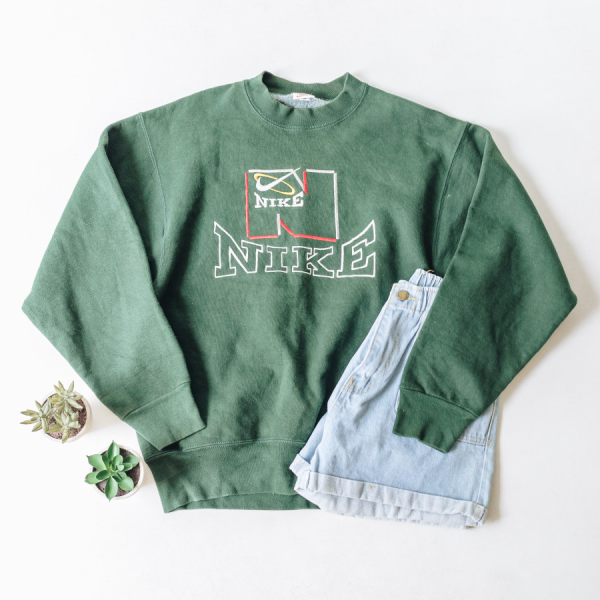 Vintage Style Embroidered Nike Logo Crewneck Sweatshirt - TerraBell Designs