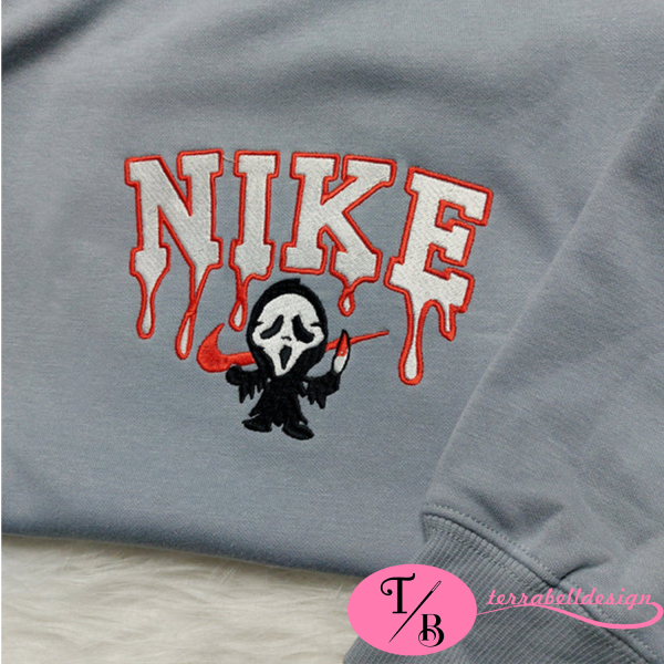 Nike Ghost Design Embroidered Unisex Sweatshirt - TerraBell Designs