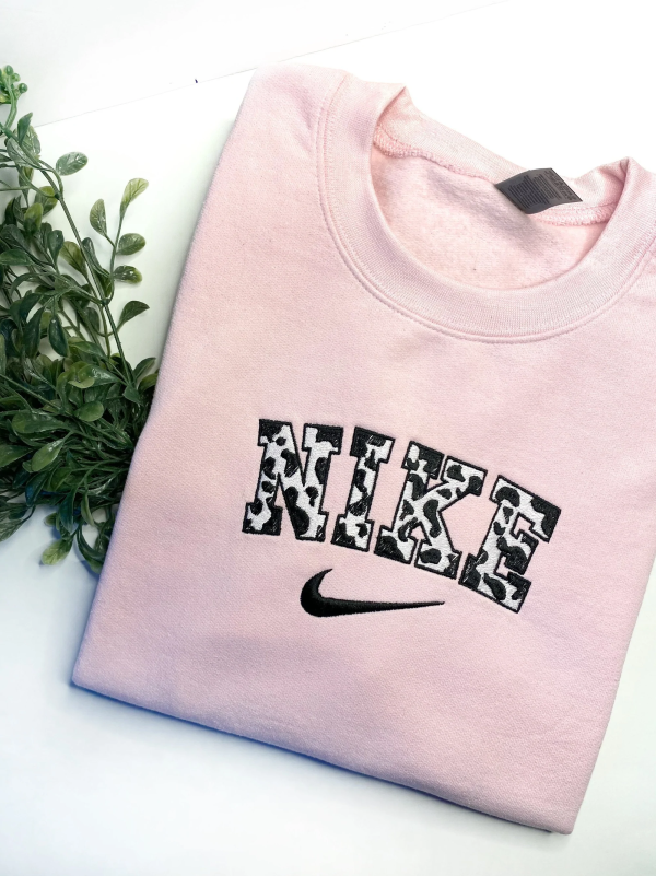 Nike Cow Vintage Inspired Logo Embroidered Sweatshirt - TerraBell Designs