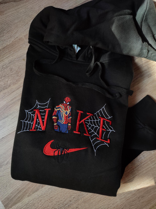 Nike Embroidered Spider Comic Inspiration Unisex Crewneck Sweatshirt Vintage - TerraBell Designs
