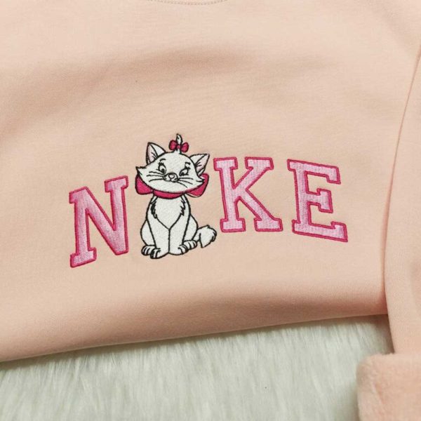 Marie Cat Disney Nike Embroidered Sweatshirt - TerraBell Designs