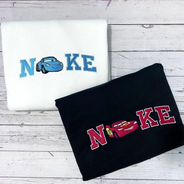 Nike Mcqueen And Sally Cars Couple Matching Embroidered Sweatshirt - TerraBell Designs