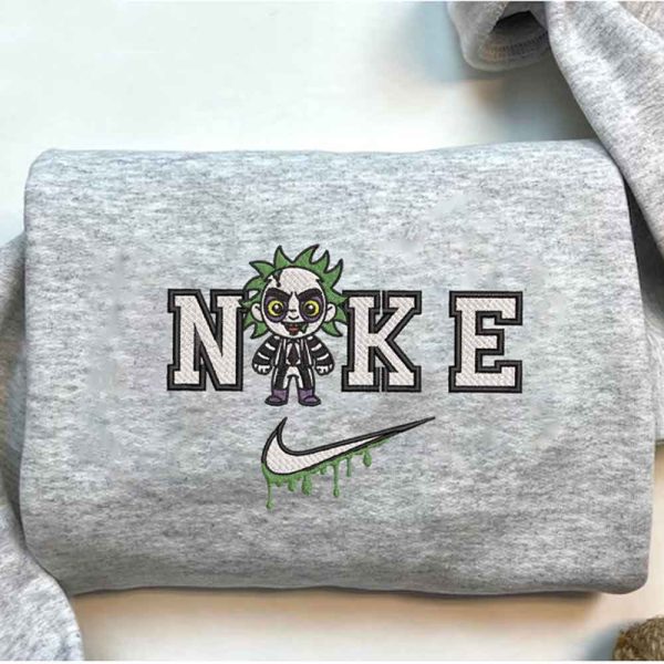 Nike Horror Characters Chibi Beetlejuice Embroidered Sweatshirt - TerraBell Designs