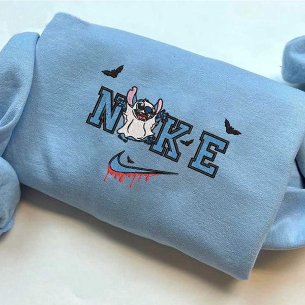 Nike Stitch Ghost Halloween Embroidered Sweatshirt - TerraBell Designs