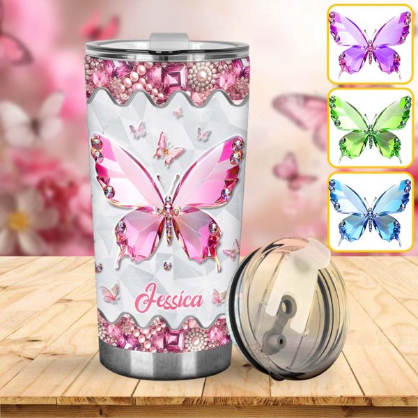 Love Butterflies - Personalized Butterfly Tumbler