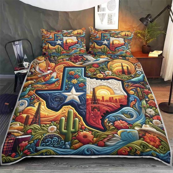 Best Texas Design Bedding Set Quilt Blanket Duvet Cover TXBQ49 - Image 3