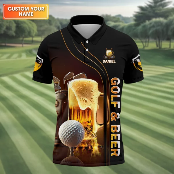 Grip It Rip It Sip It Custom Funny Golf Polo Shirt, Dad Golf Gifts - Image 2