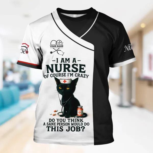 Personalized Funny Nurse T-Shirt - Gift Ideas for Nurses - Women’s CNA Shirts With Custom Name - Image 4