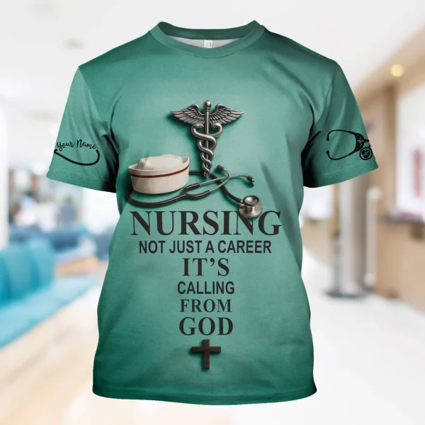 Christian Nurse Shirt - Nursing Is a Calling from God - Available in Multiple Colors - Gift for Women RN CNA LPN - Image 2