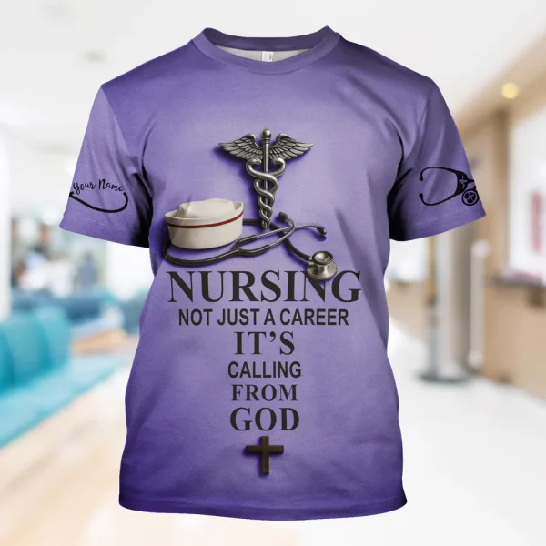 Christian Nurse Shirt - Nursing Is a Calling from God - Available in Multiple Colors - Gift for Women RN CNA LPN - Image 4