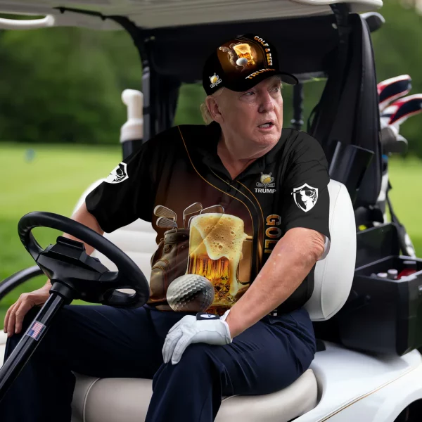 Golf And Beer Custom Men's Funny Graphic Golf Hoodie - Image 4