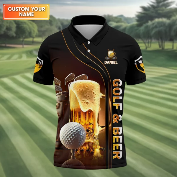 Golf And Beer That's Why I'm Here Custom Men's Golf Polo Shirt, Funny Golf Shirt, Gift For Golfers