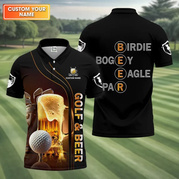 Golf And Beer Custom Men's Funny Golf T-Shirt - Image 2