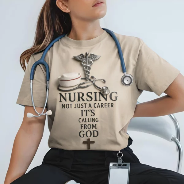 Christian Nurse Shirt - Nursing Is a Calling from God - Gift for Women RN CNA LPN - Image 2