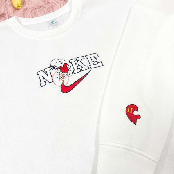Couple Snoopy And Woodstock Embroidered Sweatshirt - TerraBell Designs - Image 4