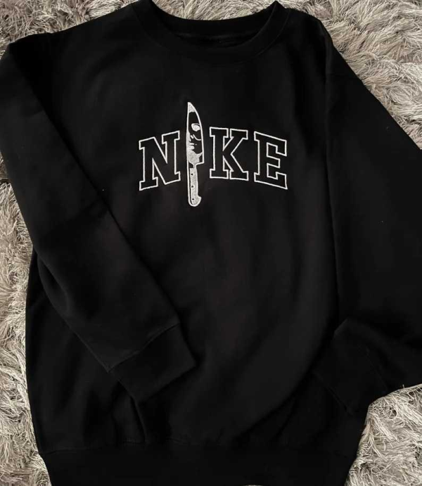 Micheal Myers Ghostface Knife Nike Embroidered Crewneck Sweatshirt [year] - TerraBell Designs - Image 2