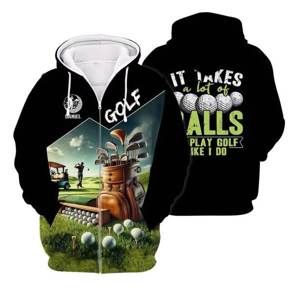 It Takes A Lot Of Balls To Play Golf Like I Do, Custom Golf Shirt, Funny Golf Polos, Unique Gift For Golfer - Image 8