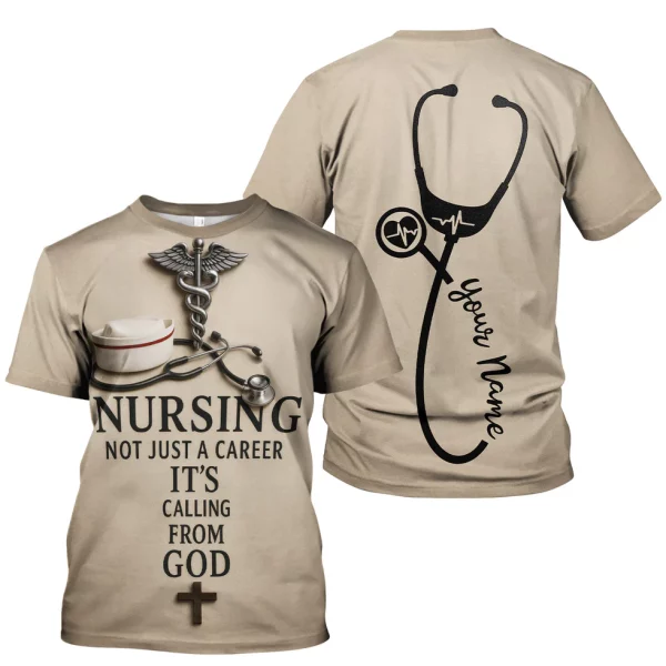 Christian Nurse Shirt - Nursing Is a Calling from God - Gift for Women RN CNA LPN - Image 3