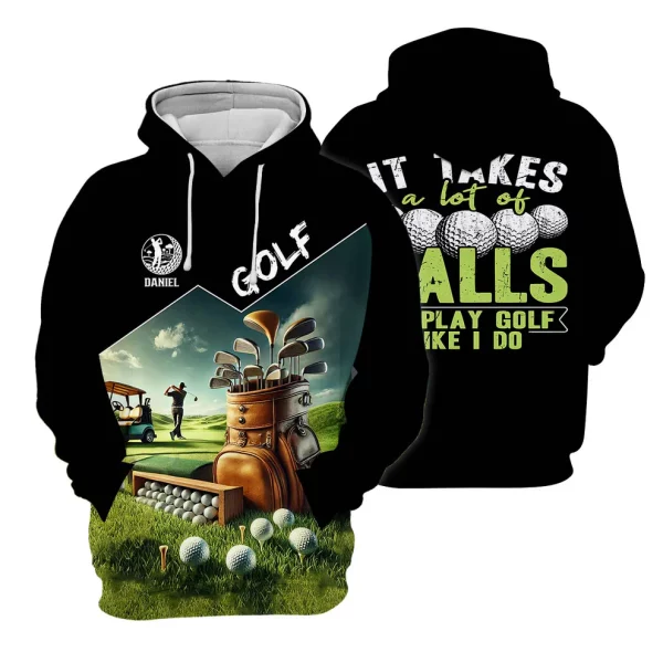 It Takes A Lot Of Balls To Play Golf Like I Do, Custom Golf Shirt, Funny Golf Polos, Unique Gift For Golfer - Image 7
