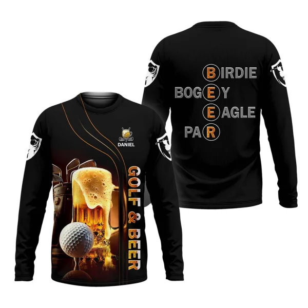 Golf And Beer Custom Men's Funny Graphic Golf Hoodie - Image 7