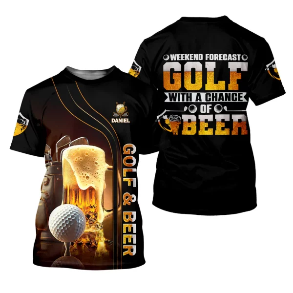 Weekend Forecast Golf With A Change Of Beer Custom Golf Polo Shirt, Mens Golf Gift, Golf Lover Gift - Image 2
