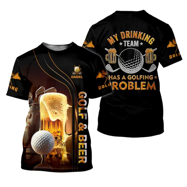 My Drinking Team Has Golfing Problem Beer Custom Men's Golf Polo Shirt, Mens Golf Gift, Funny Golf Shirt - Image 2