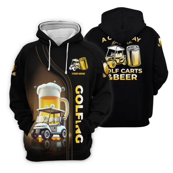 A Good Day Starts With Golf Carts And Beer Custom Men's Golf Polo Shirt, Funny Golf Shirt, Dad Golf Gift - Image 4