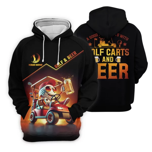 A Good Day Starts With Golf Carts And Beer Funny Golf Polo Shirt, Father's Day Gifts - Image 4