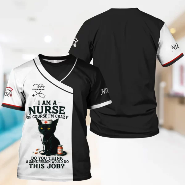Personalized Funny Nurse T-Shirt - Gift Ideas for Nurses - Women’s CNA Shirts With Custom Name - Image 3