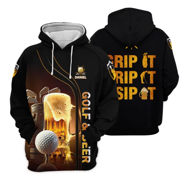 Grip It Rip It Sip It Custom Funny Golf Polo Shirt, Dad Golf Gifts - Image 8