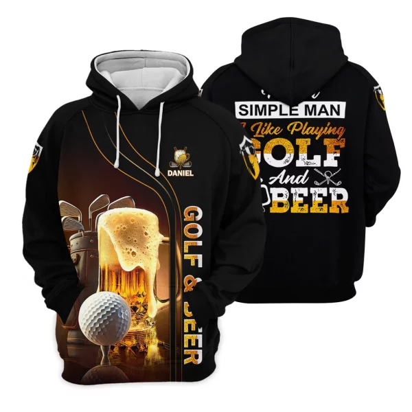 I'm A Simple Man I Like Playing Golf & Beer Custom Funny Golf Polo Shirt, Dad Golf Gifts - Image 4