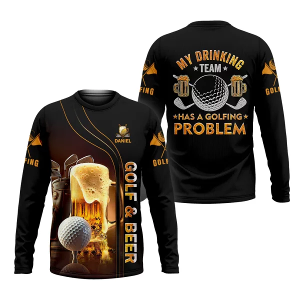 My Drinking Team Has Golfing Problem Beer Custom Men's Golf Polo Shirt, Mens Golf Gift, Funny Golf Shirt - Image 4