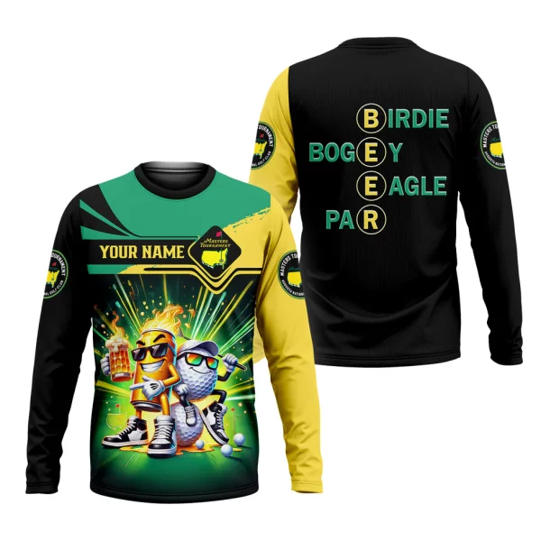 Par Eagle Birdie Bogey Golf & Beer Custom Men's Golf Polo Shirt, Master Tournament Shirt, Funny Golf Polos - Image 4