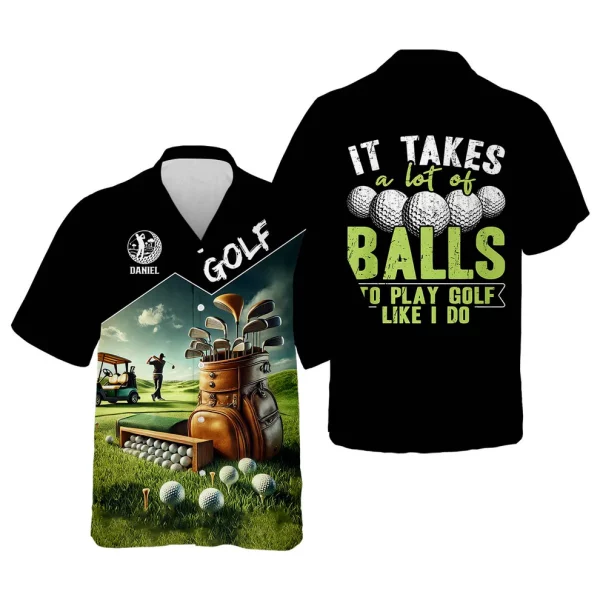 It Takes A Lot Of Balls To Play Golf Like I Do, Custom Golf Shirt, Funny Golf Polos, Unique Gift For Golfer - Image 5