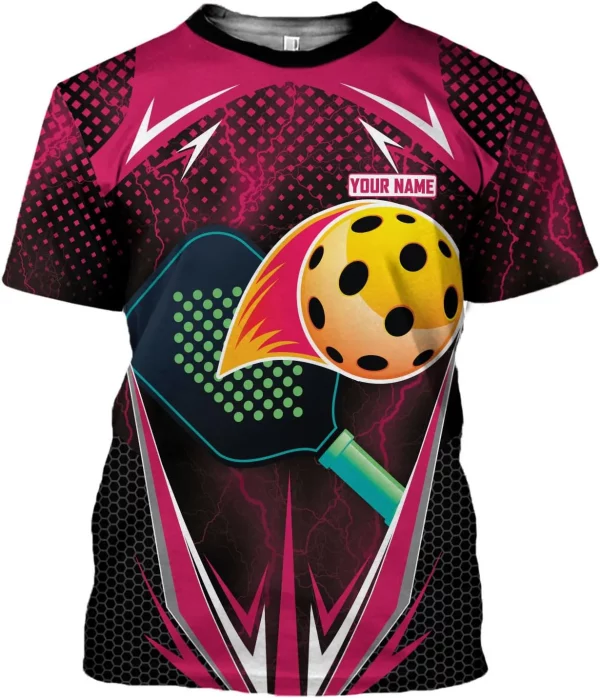 Personalized Pickleball Shirt Funny 3D Polo Pickleball Player Gift for Men and Women Custom Pickleball Shirts Sports Tee - Image 4