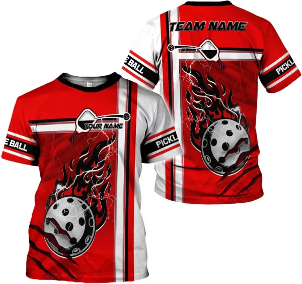Personalized Pickleball 3D T-Shirt Men Women Gifts Pickleball Jersey Shirt Short Sleeve Tee Sport Fit Clothing Outfits - Image 3