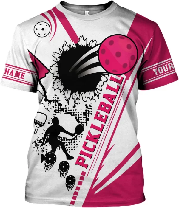 Personalized Pickleball Shirt Funny 3D Polo Pickleball Player Gift for Men and Women Custom Pickleball Shirts Sports Tee - Image 3