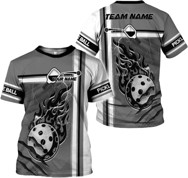 Personalized Pickleball 3D T-Shirt Men Women Gifts Pickleball Jersey Shirt Short Sleeve Tee Sport Fit Clothing Outfits - Image 4