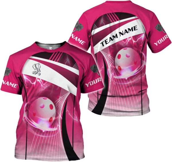 Personalized Name Team's Name Pickleball Shirt 3D, Pickleball Shirts, Funny Pickleball Shirts for Team, Men Women - Image 4