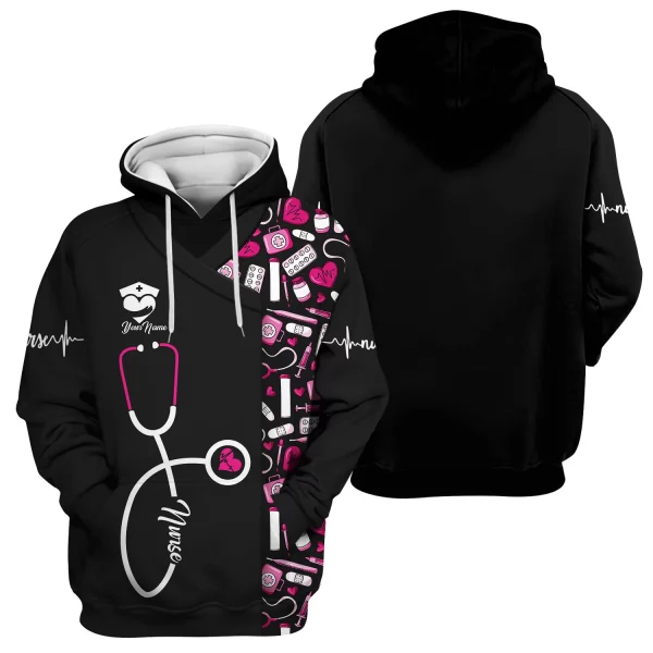Personalized Nurse Shirt - Stethoscope & Medical Design with Heart - Custom Gift for RN CNA LPN Healthcare Workers - Image 7