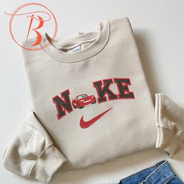 Embroidered Nike Lightning McQueen Pixar Cars Sweatshirt - TerraBell Designs