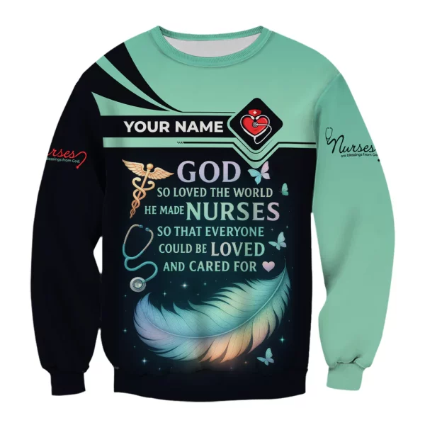 Personalized Nurse Shirt - God Loved The World He Made Nurses - Inspirational Nurse T-shirt for RN, CNA, LPN Healthcare Workers - Image 7