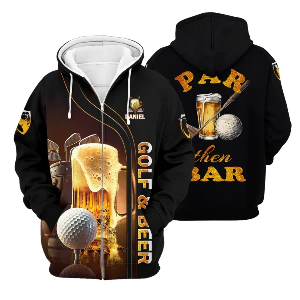 Par Then Bar Golf And Beer Custom Funny Golf Polo Shirt, Dad Golf Gifts - Image 4