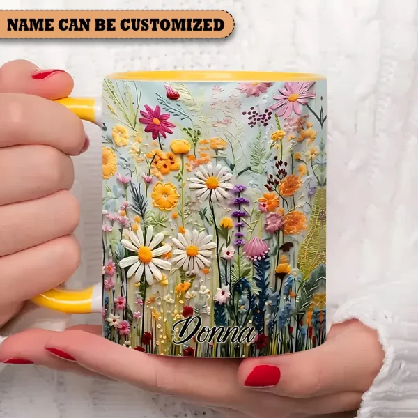 Personalized Beautiful Flowers Accent Mug - Image 2