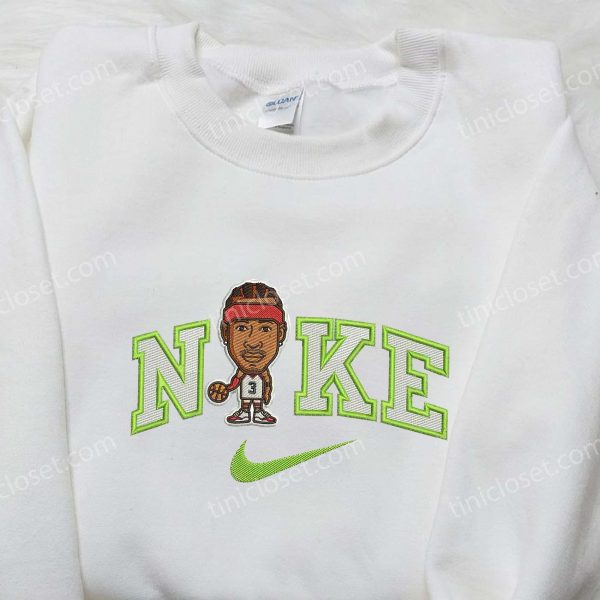 Allen Iverson x Nike Embroidered Shirt, NBA Embroidered Shirt, Unique Gifts for Sports Fans - Small Gifts Great Love
