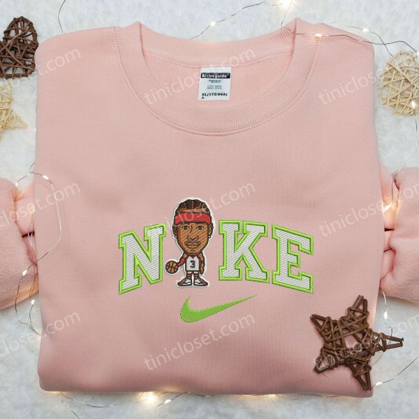 Allen Iverson x Nike Embroidered Shirt, NBA Embroidered Shirt, Unique Gifts for Sports Fans - Small Gifts Great Love - Image 2