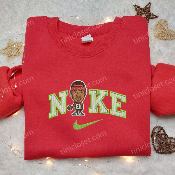 Allen Iverson x Nike Embroidered Shirt, NBA Embroidered Shirt, Unique Gifts for Sports Fans - Small Gifts Great Love - Image 3