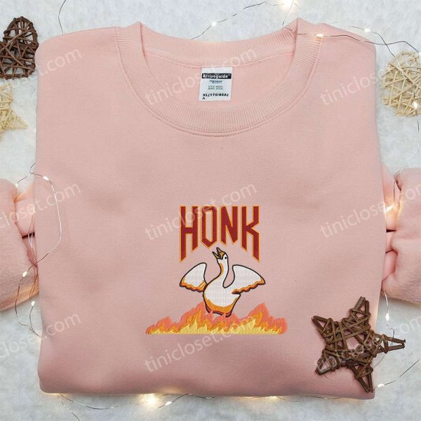 Angry Silly Goose Honk Embroidered Shirt, Animal Embroidered Shirt, Funny Embroidered Shirt - Small Gifts Great Love - Image 2