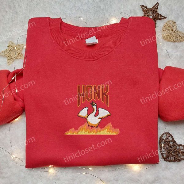 Angry Silly Goose Honk Embroidered Shirt, Animal Embroidered Shirt, Funny Embroidered Shirt - Small Gifts Great Love - Image 3