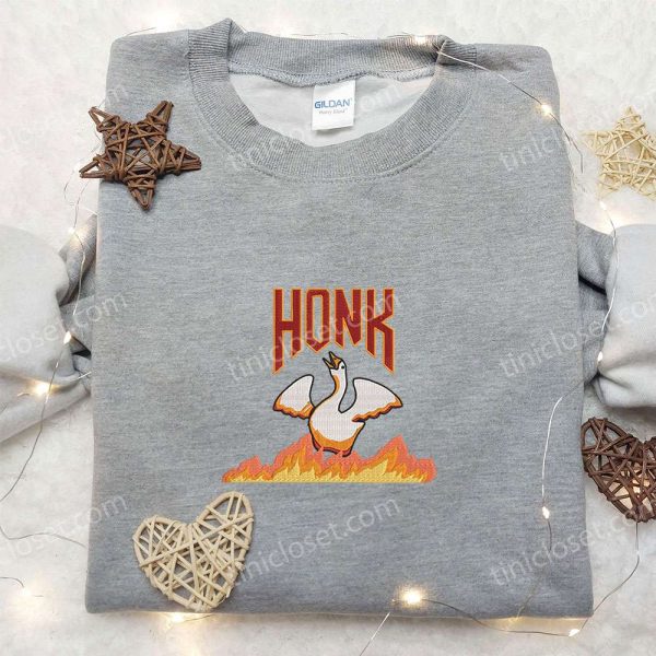 Angry Silly Goose Honk Embroidered Shirt, Animal Embroidered Shirt, Funny Embroidered Shirt - Small Gifts Great Love - Image 5